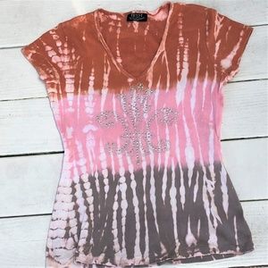 TRYST Women's Top Graphic Metal Sequin Cotton Top